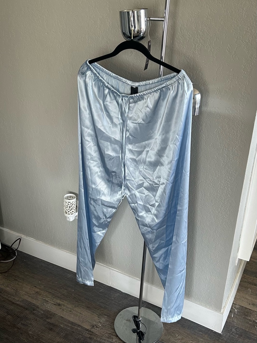 Jones New York Light Blue Satin Pajama Pants